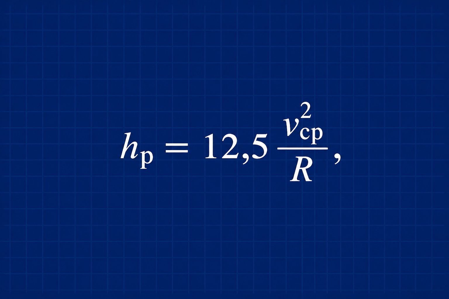 hp = 12,5 · vср² / R
